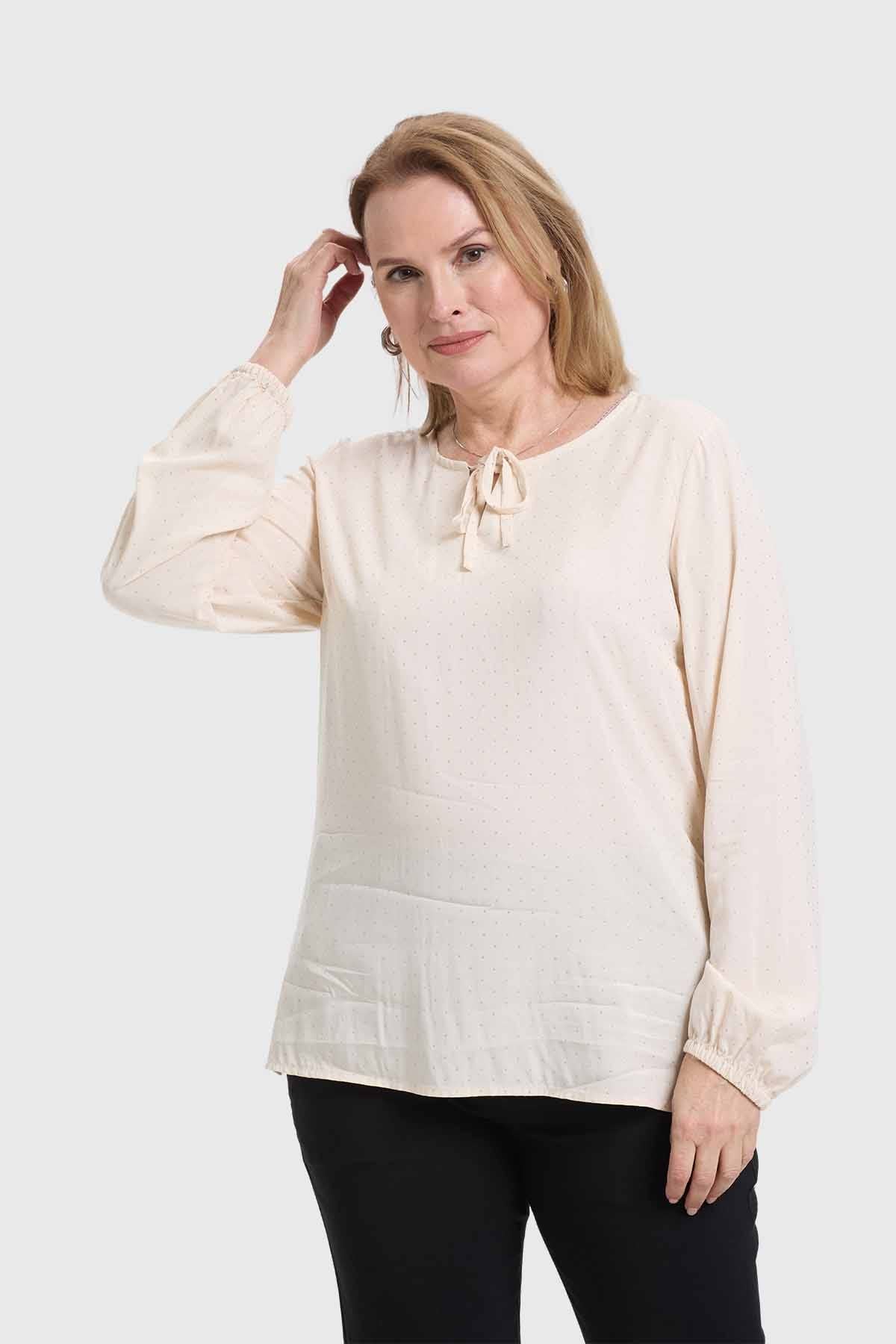 Blusa Mujer Abotonada Arena