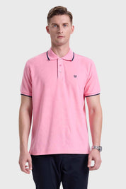 Polera Hombre Piqué Básica Rosado