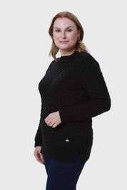 Sweater Mujer Calado Negro