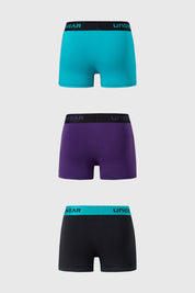 Boxer Hombre Tripack Corto Morado