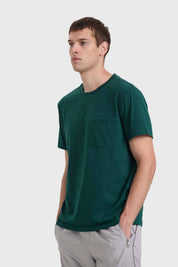 Polera Hombre Básica Con Bolsillo Verde