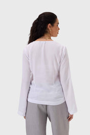 Blusa Mujer Manga Flare Blanco