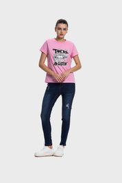Polera Mujer Básica Print Rosa