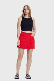 Falda Mujer Short Rojo