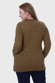 Sweater Mujer Calado Verde
