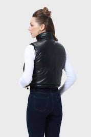 Parka Mujer Piel Reversible Negro