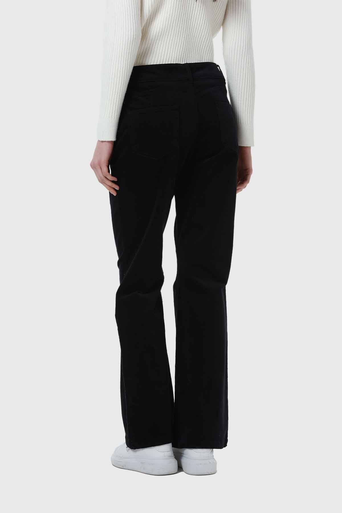 Pantalón Mujer Flare Push Cotelé Negro