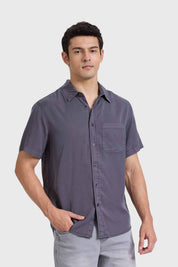 Camisa Hombre Con Bolsillo Gris