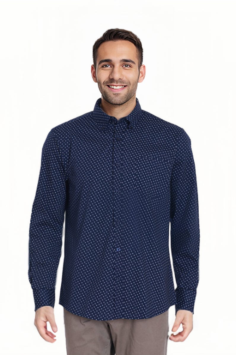 Camisa Hombre Fantasía Azul