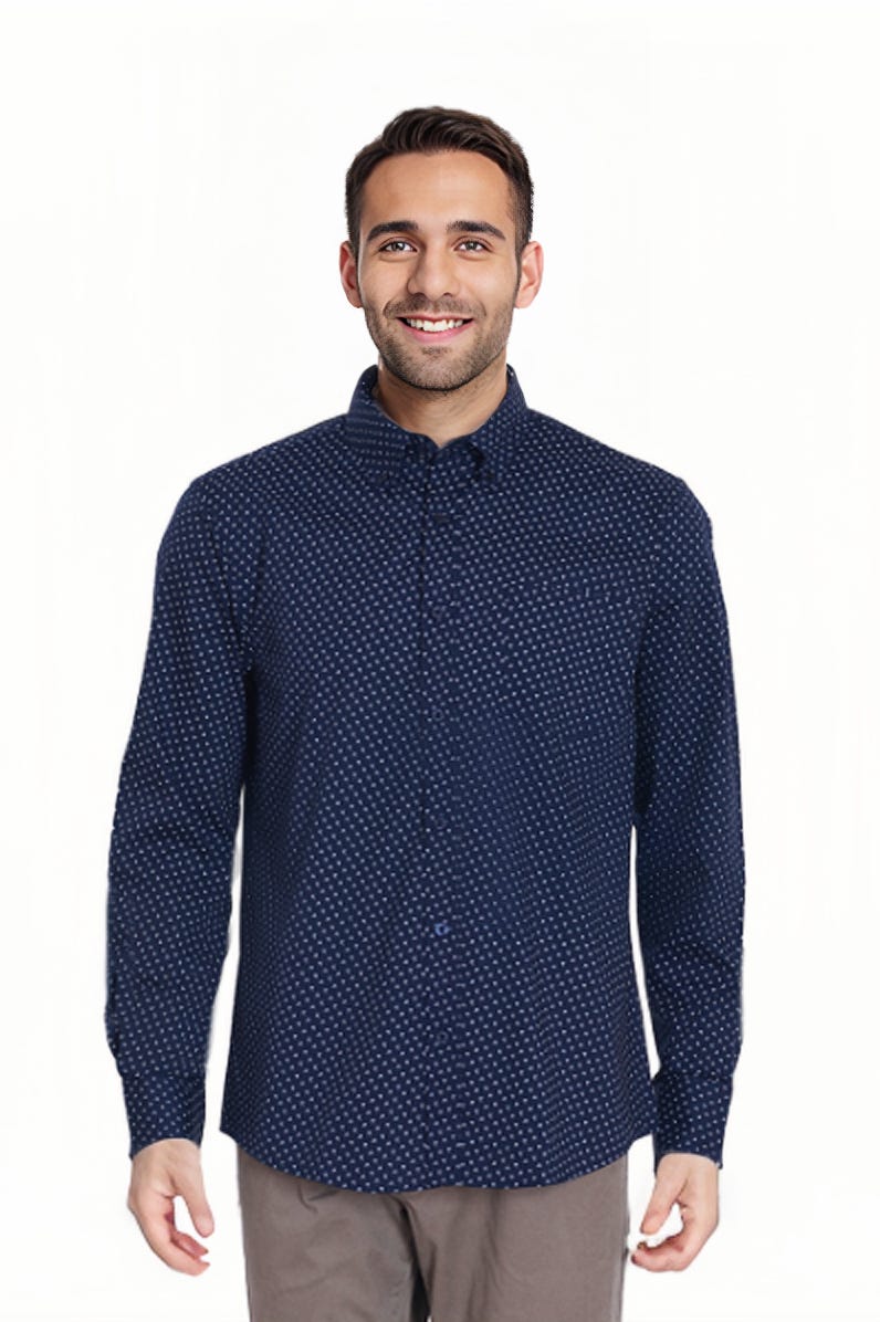Camisa Hombre Fantasía Azul