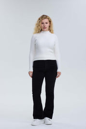 Pantalón Mujer Flare Cotelé Negro
