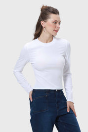 Polera Mujer Botones Blanco