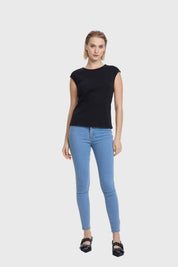 Polera Mujer Aplicación Strass Negro