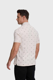 Polera Hombre Mini Print Beige