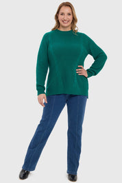 Sweater Mujer Calado Verde
