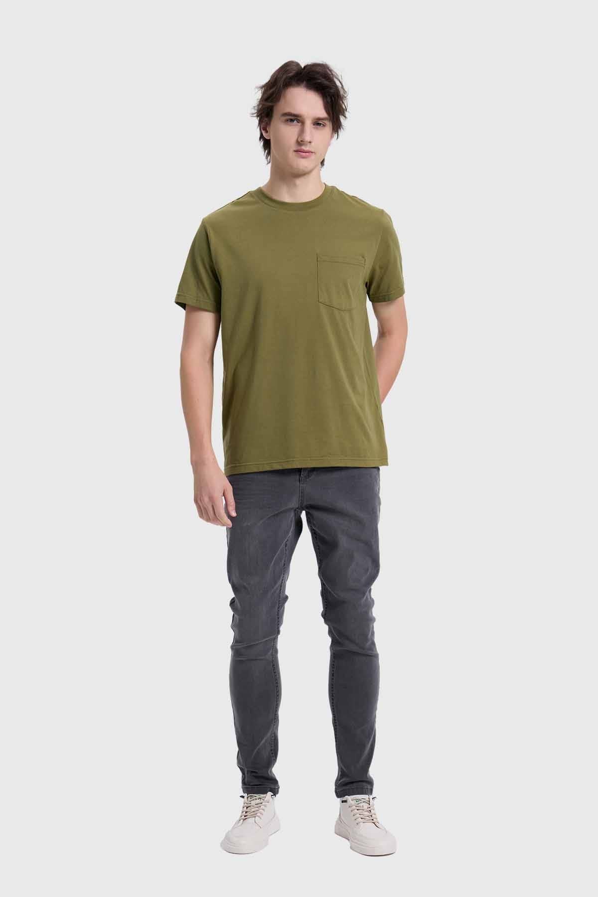 Polera Hombre Con Bolsillo Verde