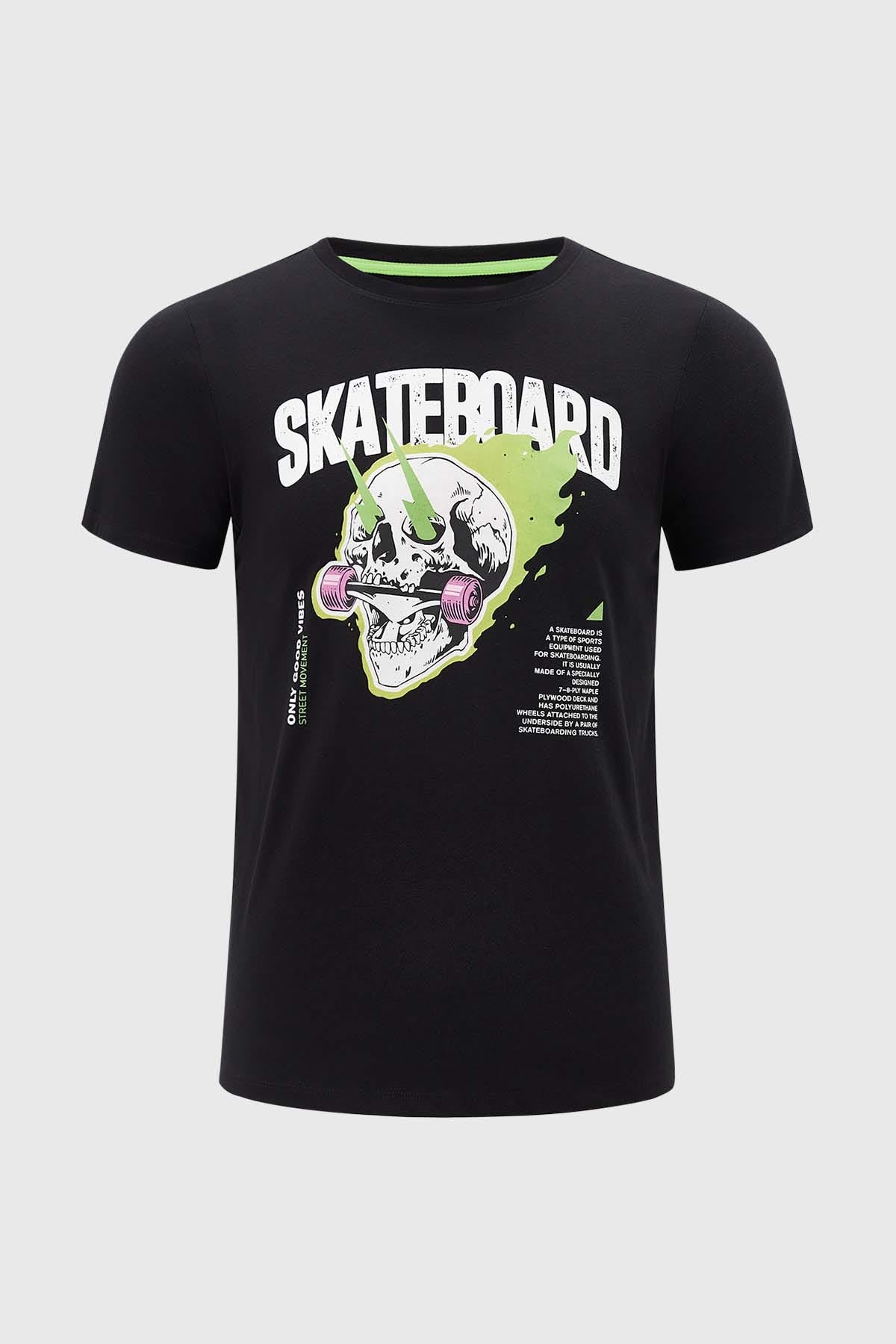 POLERA NIÑO PRINT NEGRO I