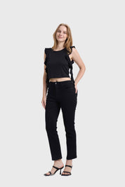 Polera Mujer Vuelos Negro