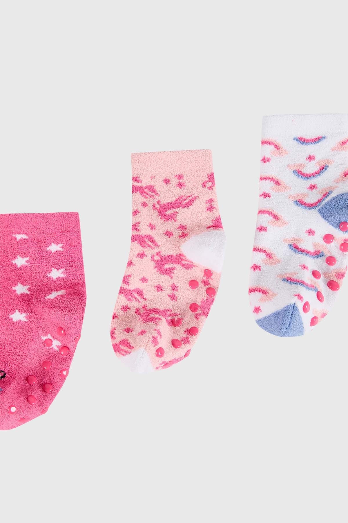 Calcetín De Vestir Niña Tripack Fucsia