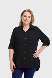 Blusa Mujer Roll Up Negro