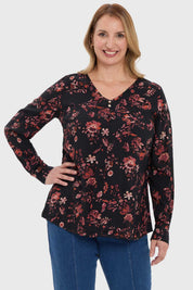 BLUSA MUJER PINZA PLIEGUE DELANTERO NEGRO
