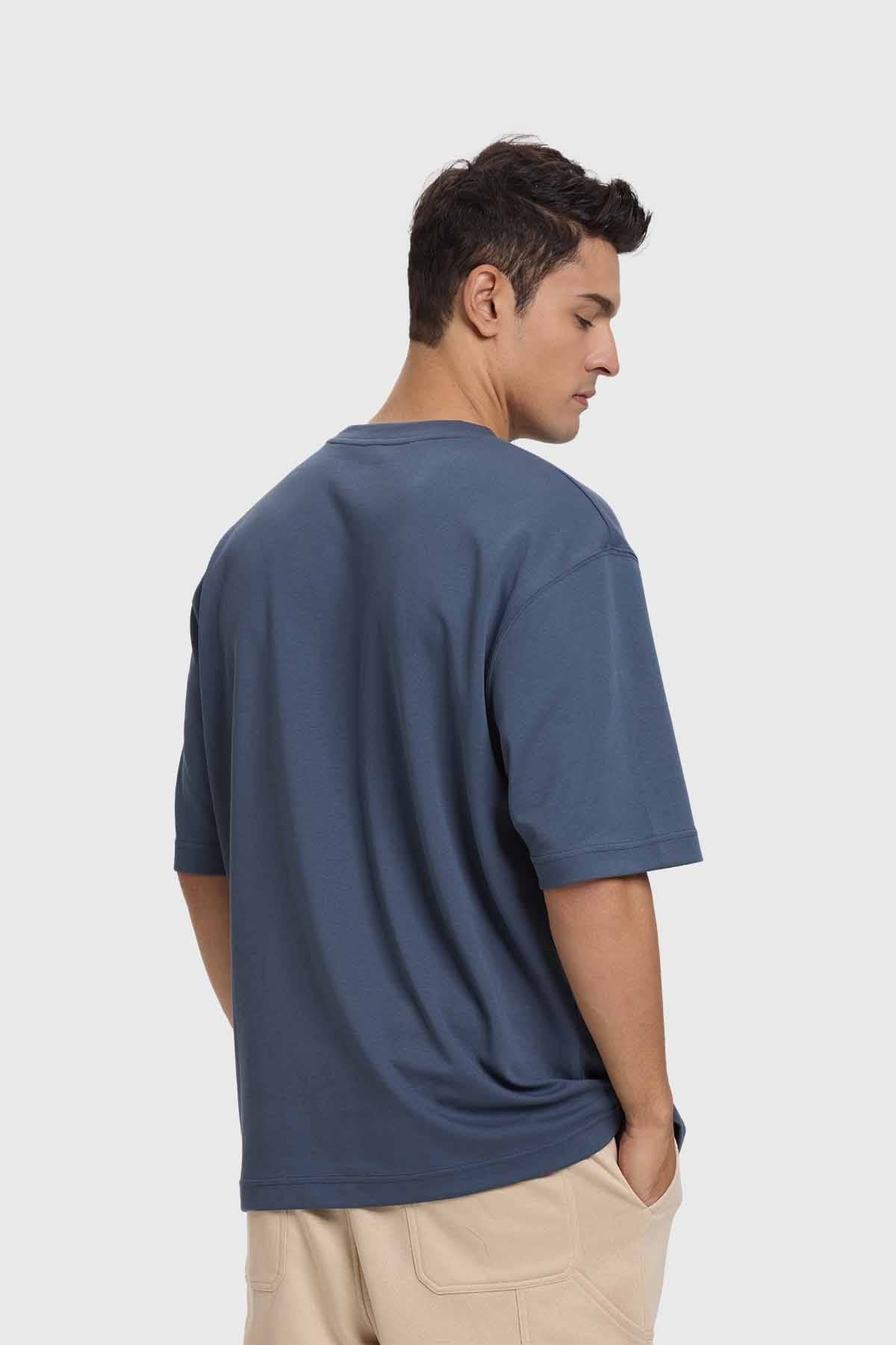 Polera Hombre Long Fit Básica Azul