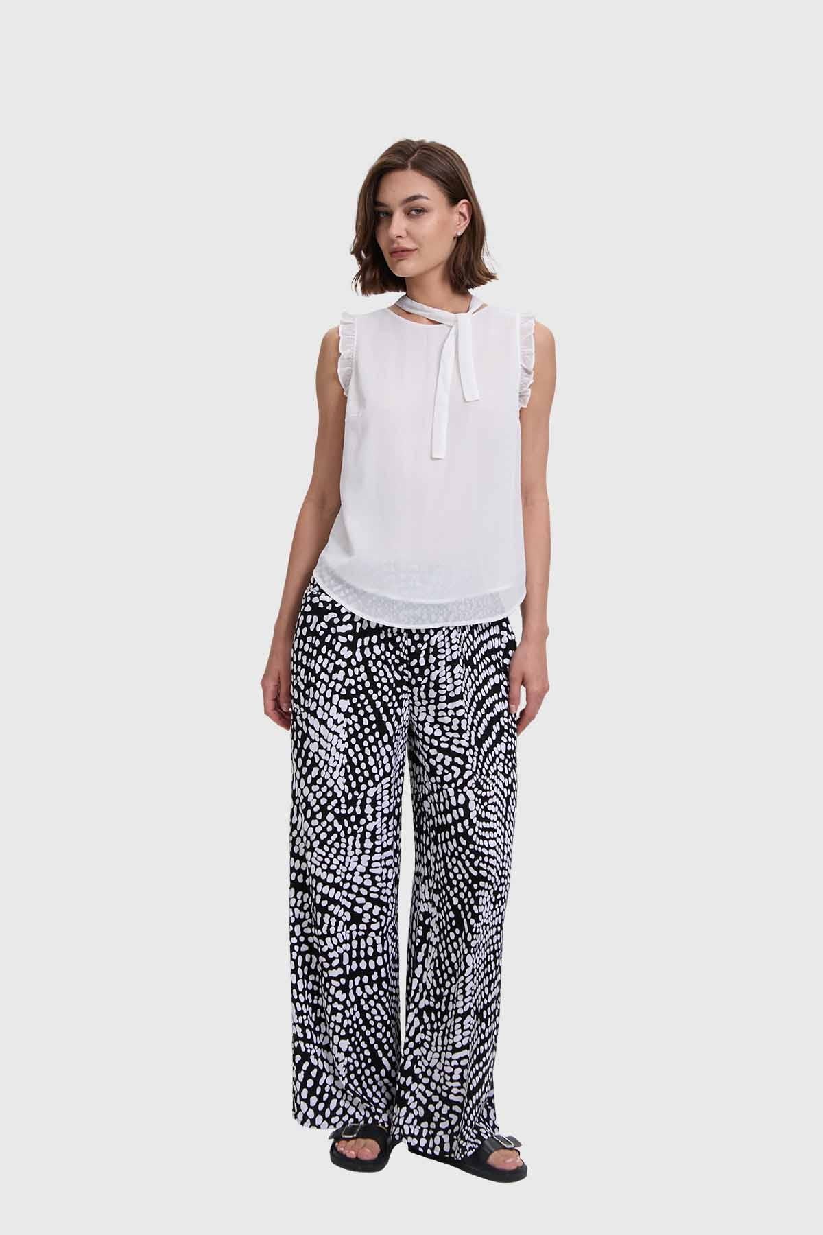 Blusa Mujer Aplicación Vuelo Crudo