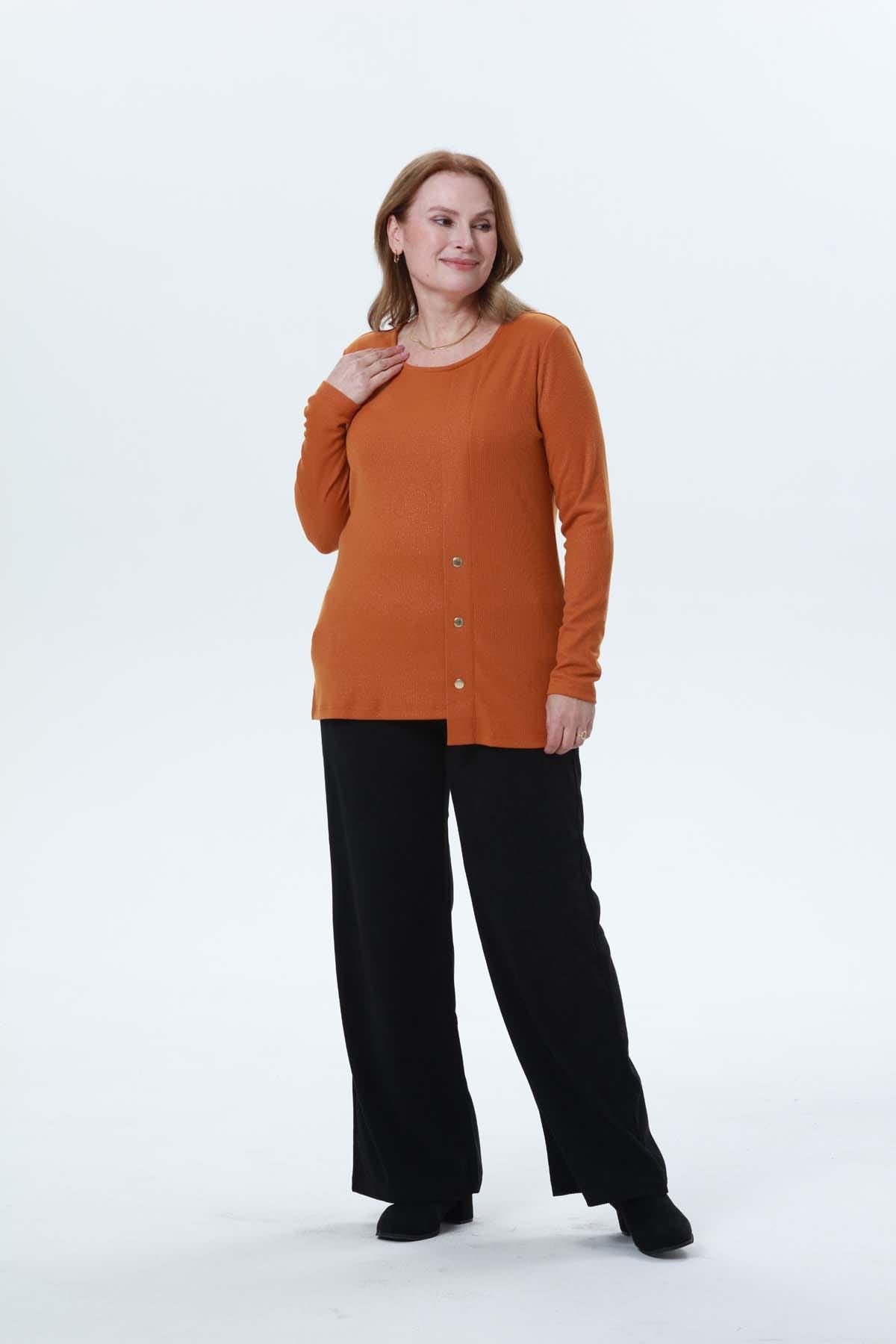 Polera Mujer Tejida Camel