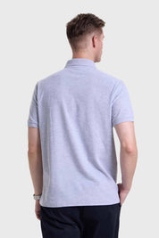 POLERA HOMBRE PIQUE BÁSICA LISA GRIS MELANGE