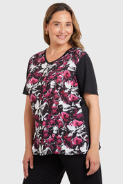 Polera Bimateria Negro