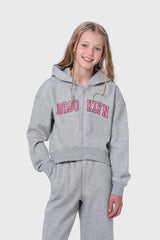 Polerón Niña Print Gris
