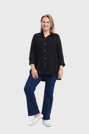 Blusa Mujer Roll Up Negro
