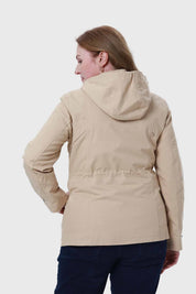 Chaqueta Mujer Con Gorro Beige