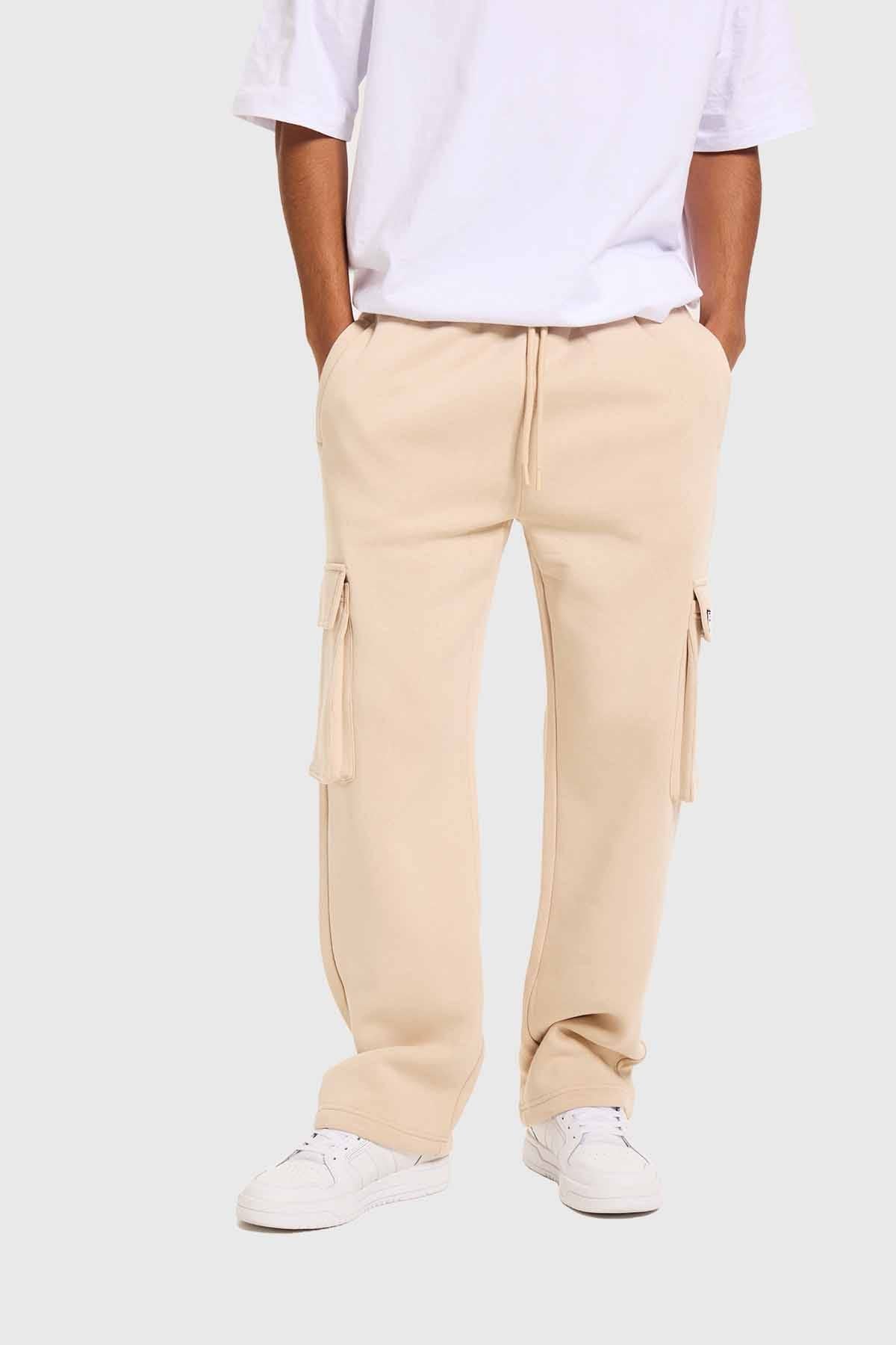 Pantalón Buzo Hombre Cargo Beige