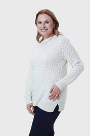 Sweater Mujer Calado Crudo