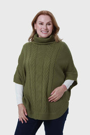 Sweater Mujer Poncho Verde