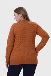 Sweater Mujer Calado Camel I