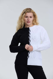 Sweater Mujer Tranzado Negro