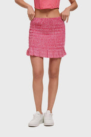 Falda Mujer Panal Vuelos Rojo