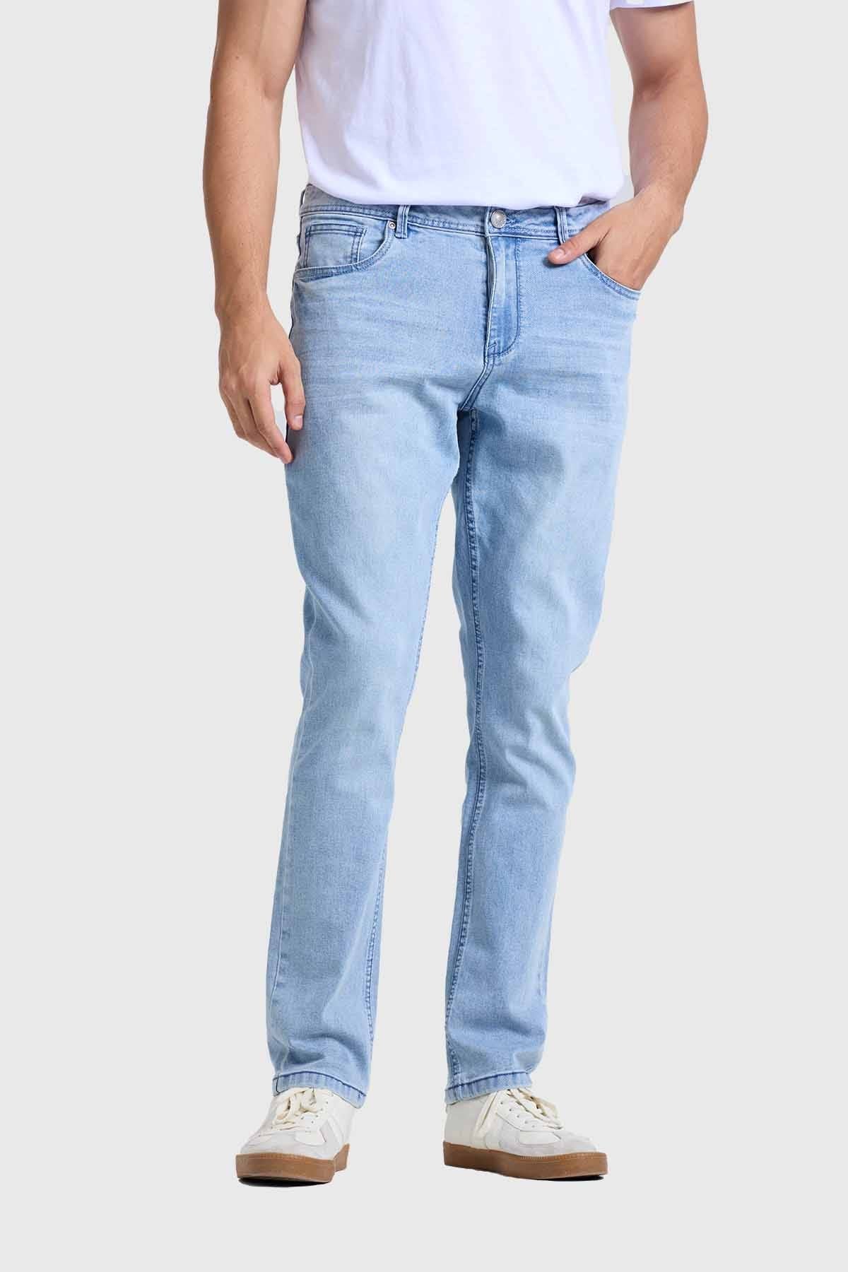 Jeans Hombre Slim Cinta Azul