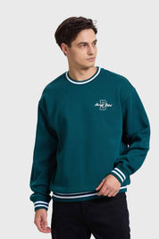 Polerón Hombre Print College Verde