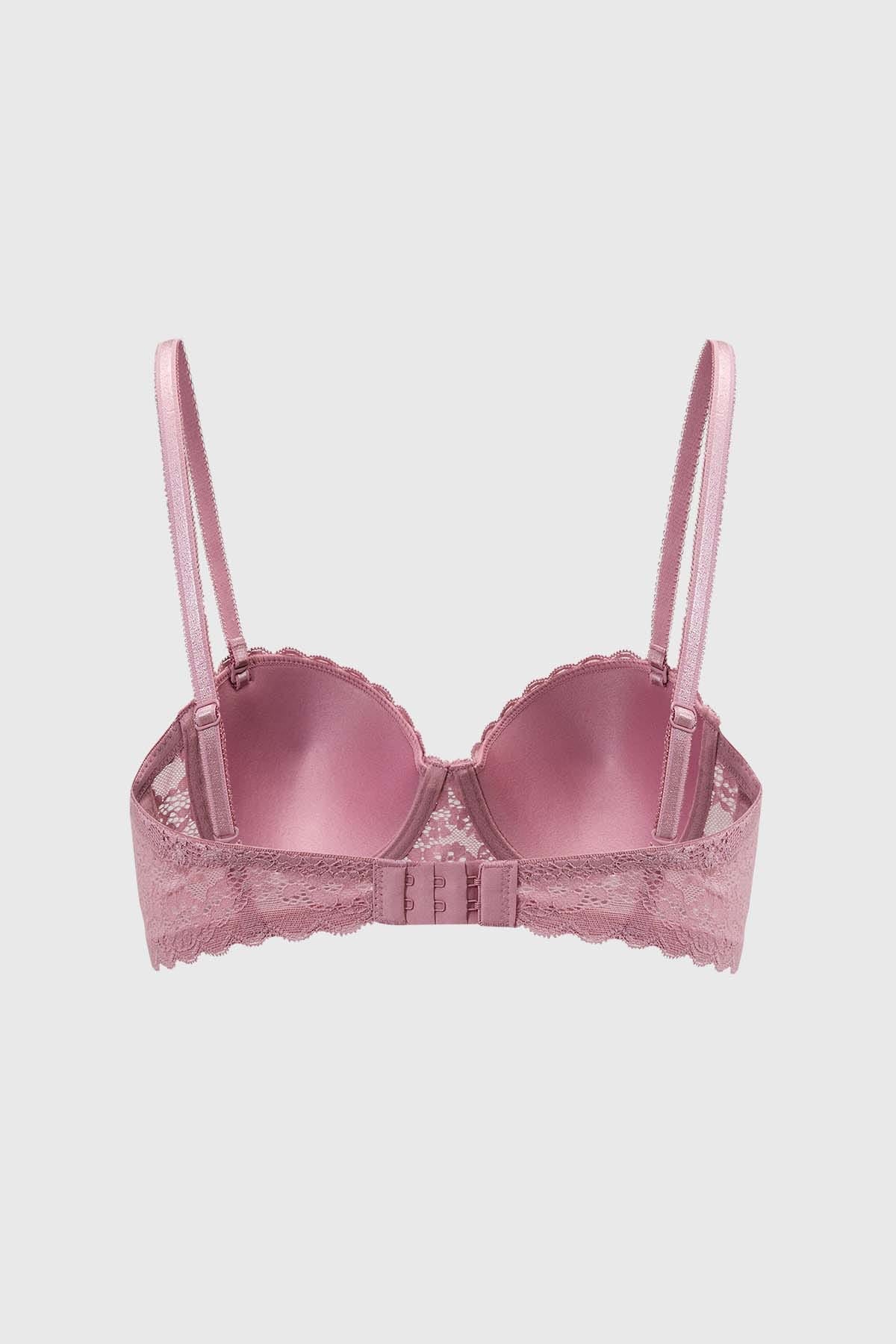 Sostén Mujer Strapless Encaje Rosa