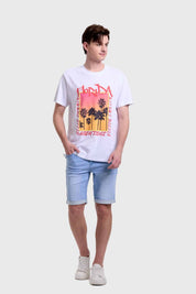 Polera Hombre Print Blanco