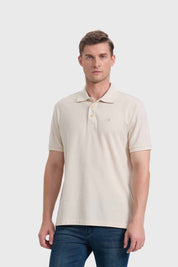 POLERA HOMBRE PIQUE BÁSICA LISA BEIGE