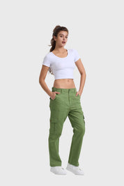 Pantalón Mujer Semi Recto Gabardina Verde