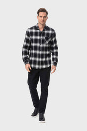 Camisa Hombre Cuadros Negro