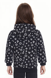 Polerón Niña Básico Print Negro