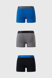 Boxer Hombre Tripack Largo Azul