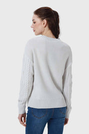 Sweater Mujer Trenzado Gris
