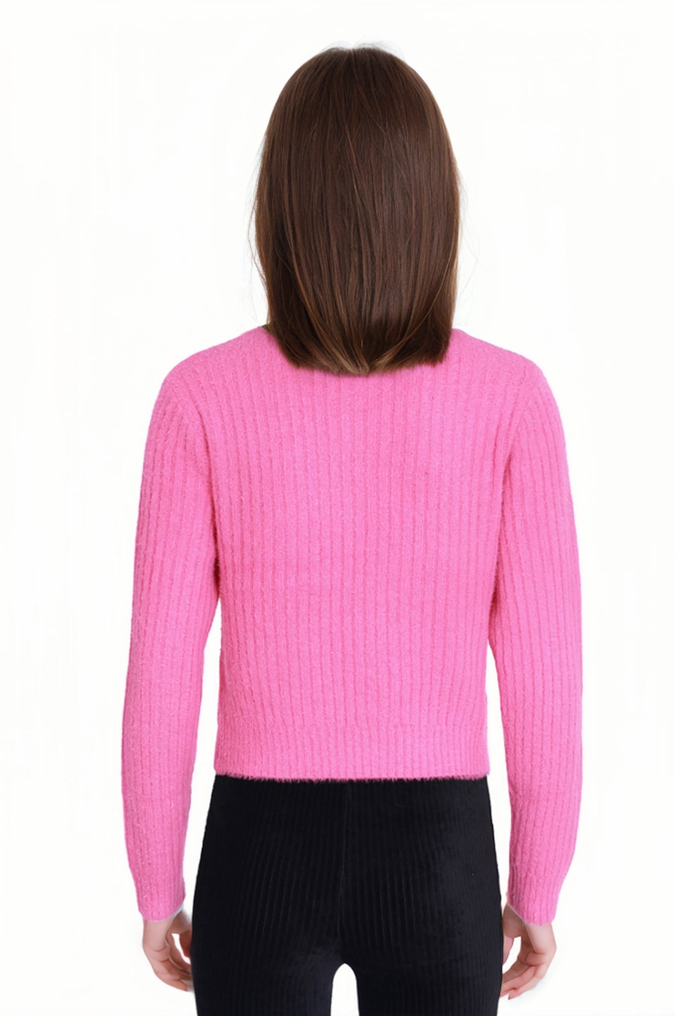 Sweater Niña Peludo Fucsia